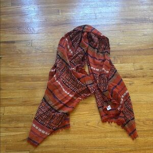 Halogen 100% Mercerized Wool Patterned Scarf